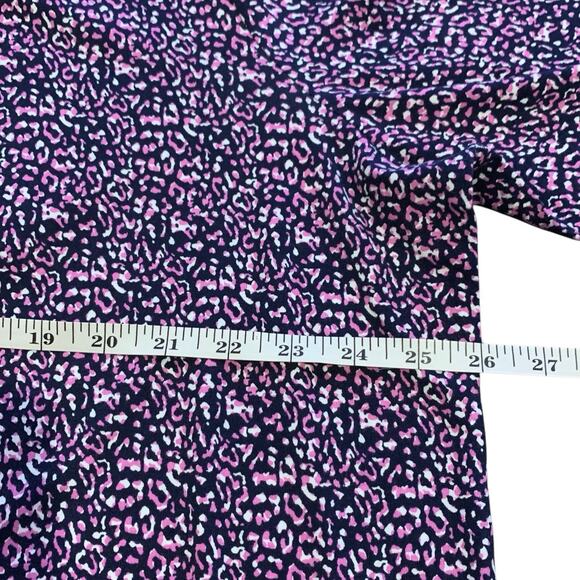 Chico's Top NWT Women's Sz 4 (2x) Speckled Animal Print Scoop Neck Pouting Plum - Picture 5 of 6